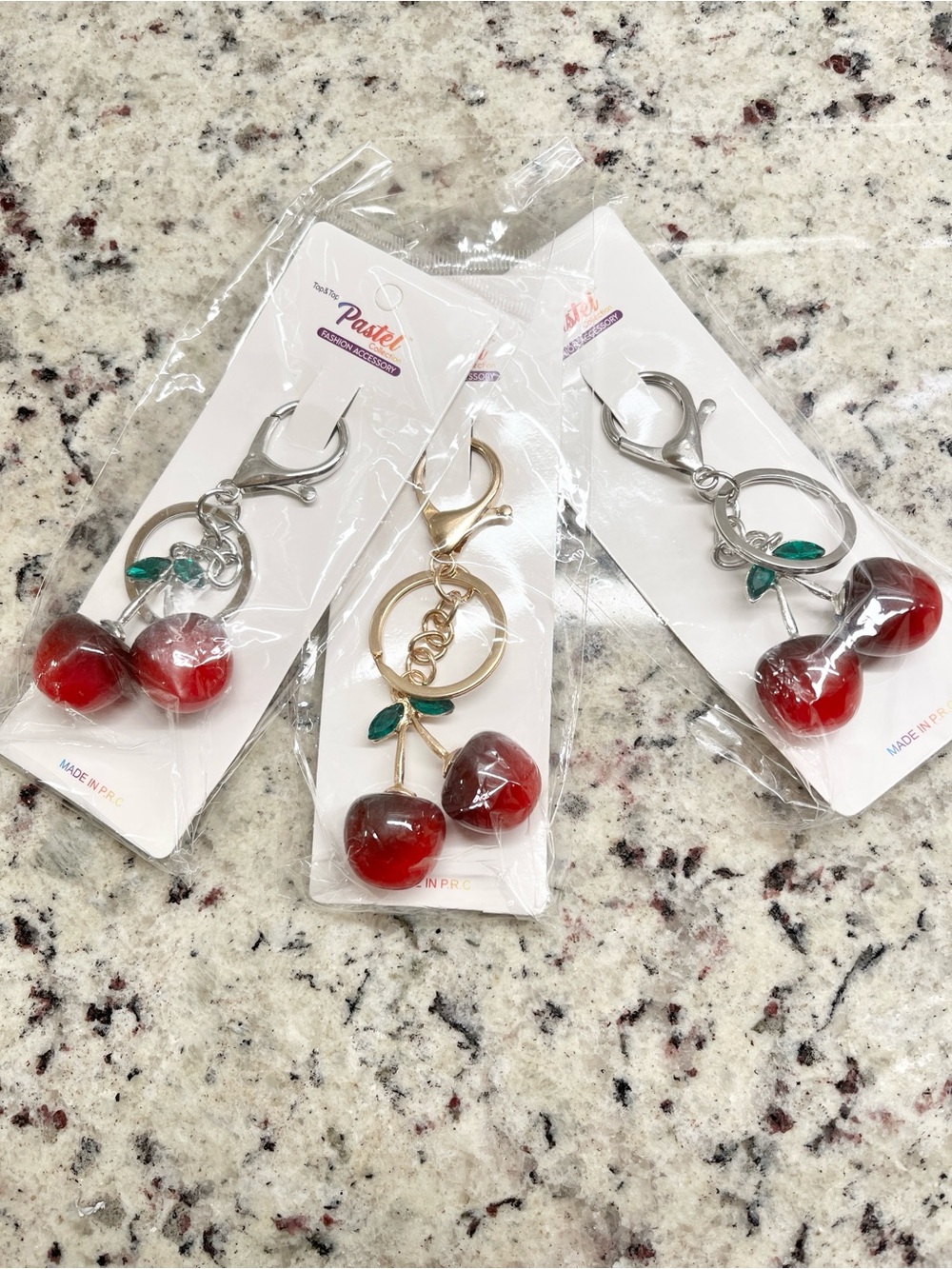 Cherry Bag Charm Key Fob Set of 3 NWT